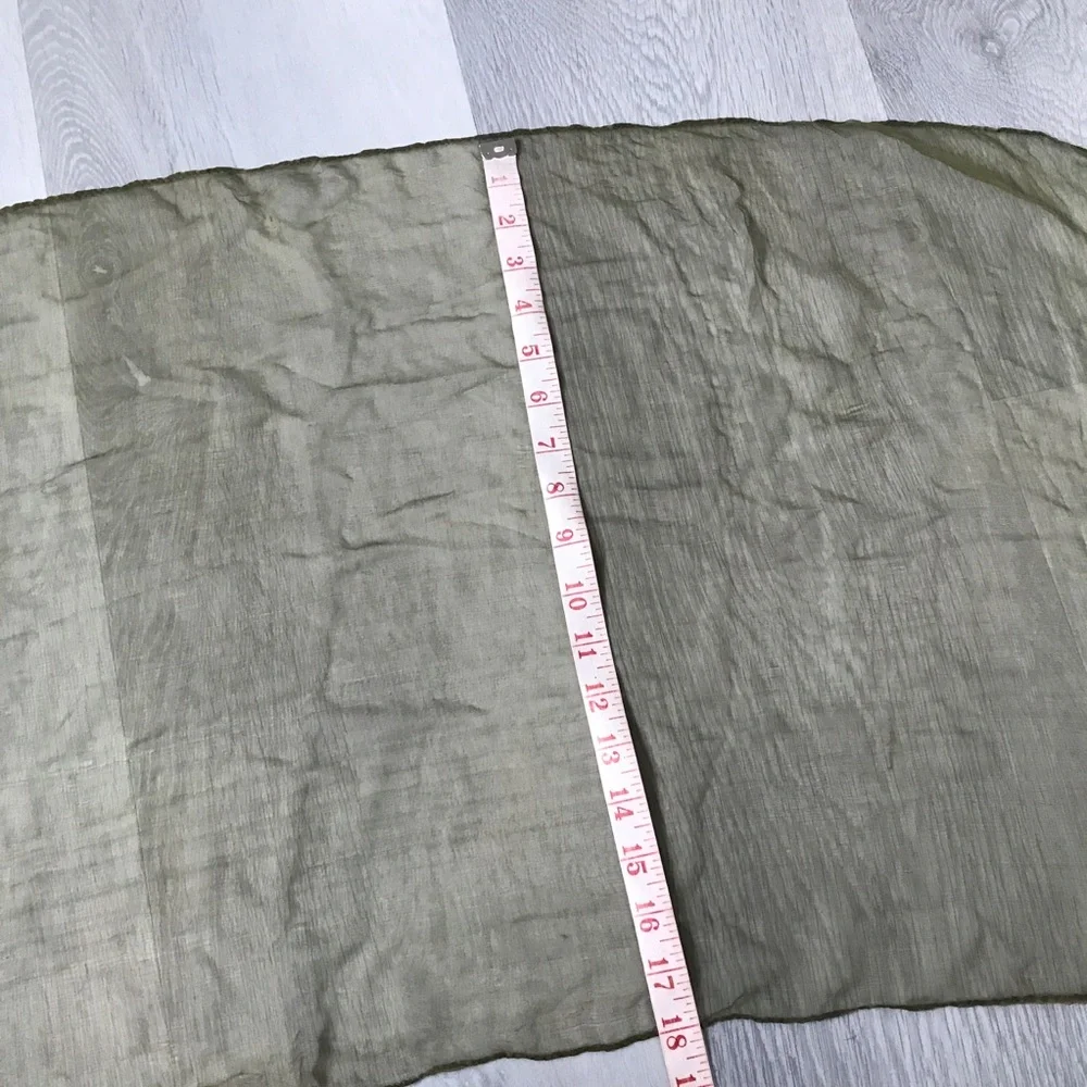 ORGANZA HUNTER GREEN SHEER RECTANGLE SCARF WOMENS
